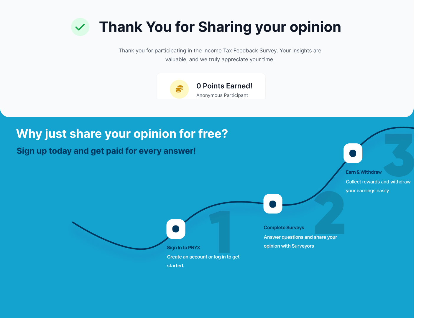 Survey Answer Component - Thank you Screen