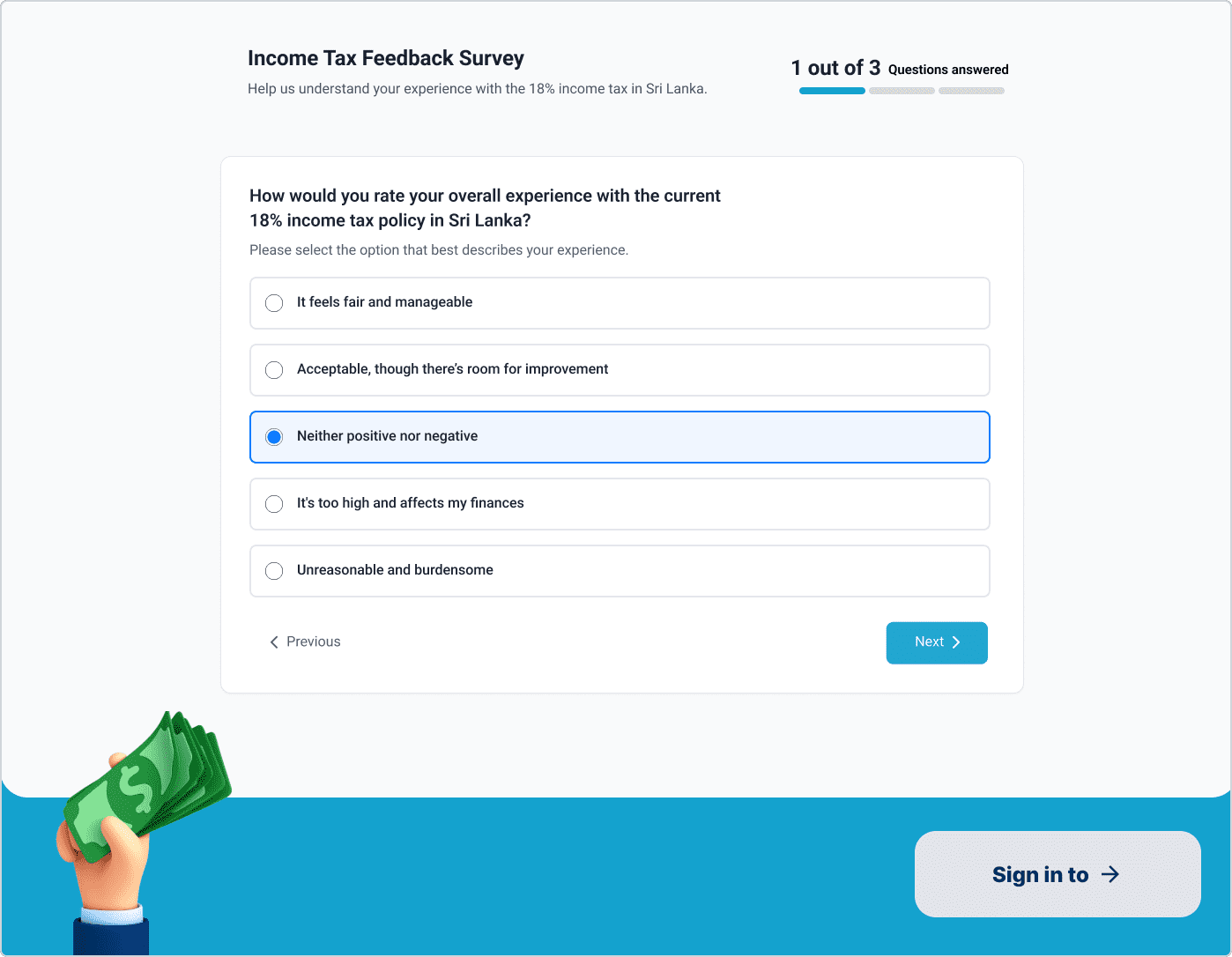 Survey Answer Component - Anonymous Survey